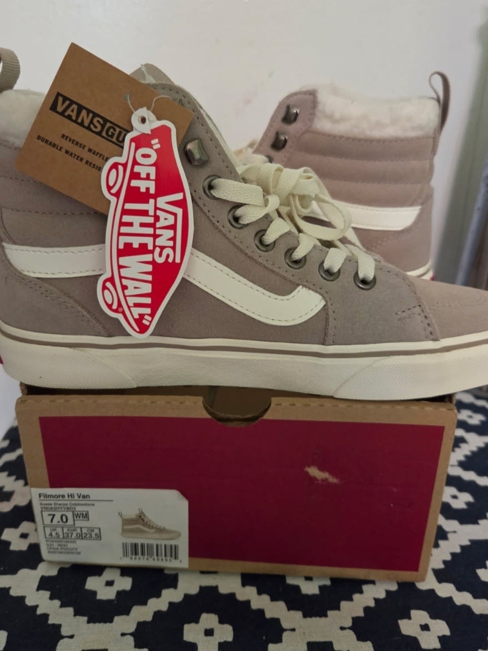 Vans Filmore Hi Women’s Taupe/White Suede High-Top Sneakers